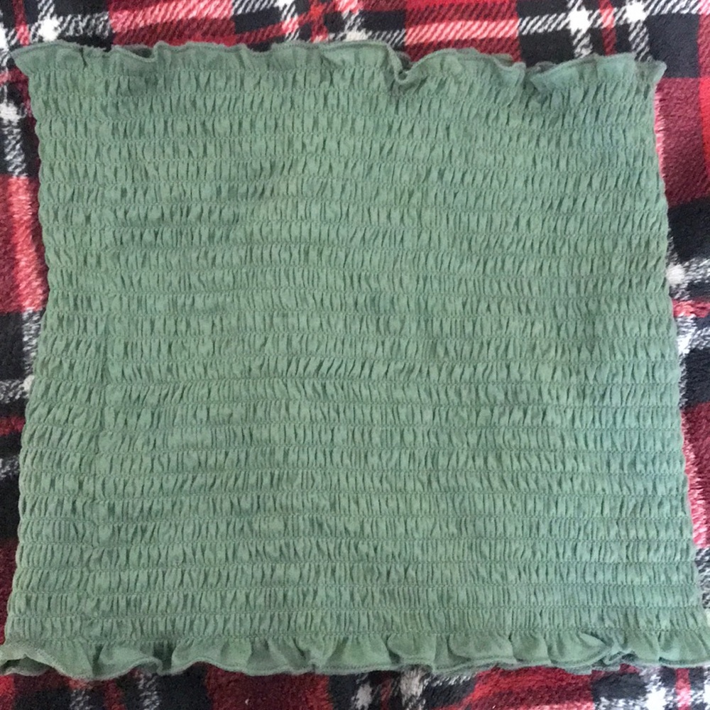 olive green tube top
